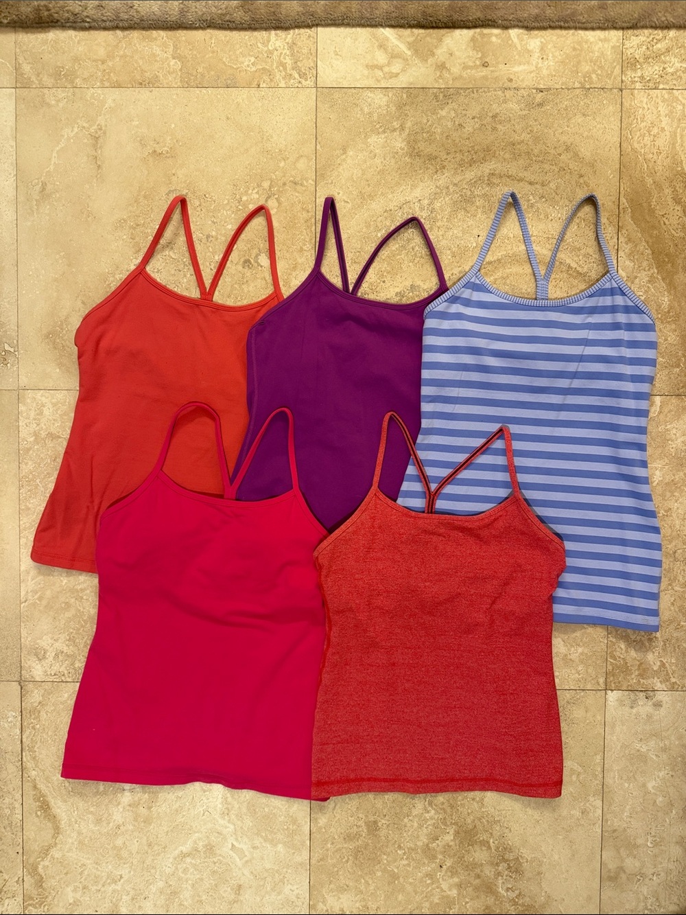 lululemon lot of 5 “Power Y” tanks